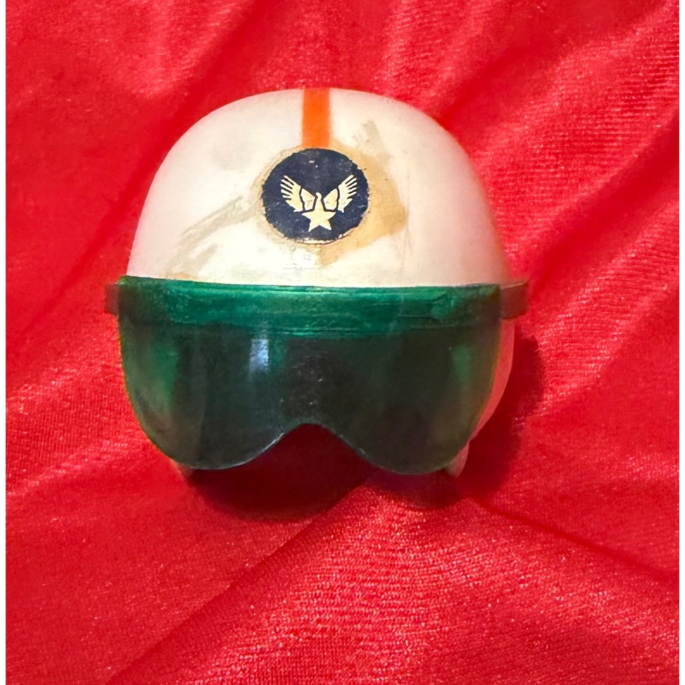 Rare Vintage 1960s GI Joe Pilot Helmet White w Green Visor Air Force Decal 12"